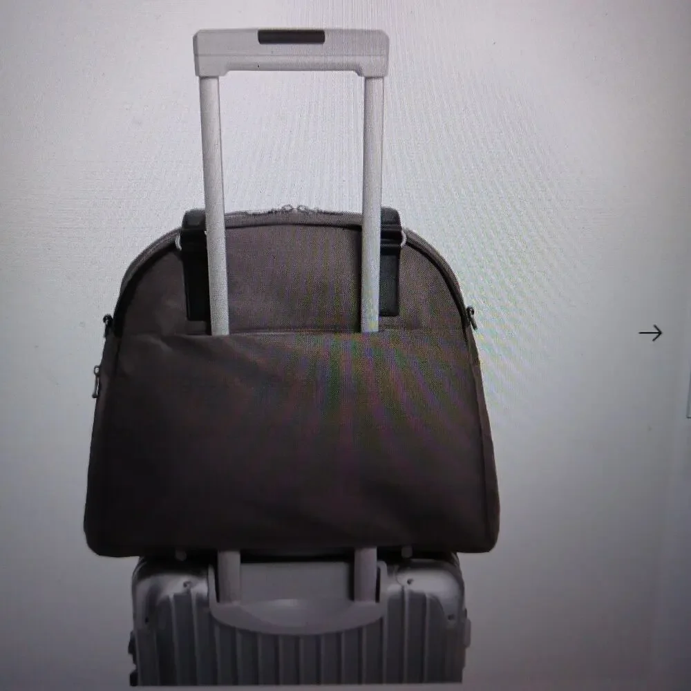 Lo & Sons OMG Nylon Bag Womens Gray Silver Azure Laptop Travel Tote OG 2 Work